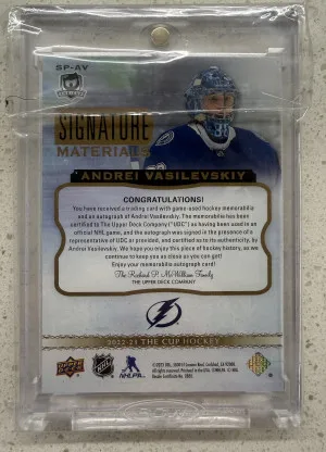 2022-23 The Cup Signature Materials Andrei Vasilevskiy back