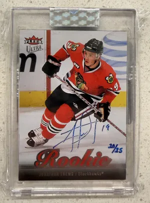 2019-20 UD Buybacks 2007 Ultra Jonathan Toews Auto /25 front