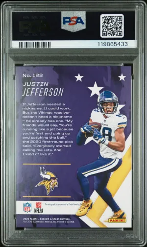2020 Panini Rookies & Stars Justin Jefferson Longevity Sig-Purple back