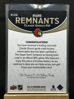Claude Giroux Engrained Rare Remnants /25 back