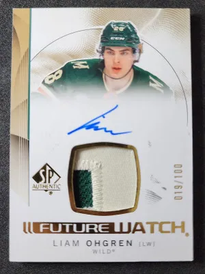 Liam Ohgren Future Watch Auto Patch /100 front