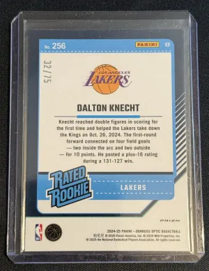 Dalton Knecht 2024-25 Panini Donruss Optic #/75 Red Disco Rated Rookie #256 back