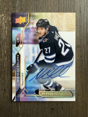 2021-22 Upper Deck Premier Nikolaj Ehlers Base Gold Auto /25 #53 front