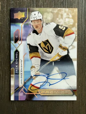 2021-22 Upper Deck Premier Jack Eichel Base Gold Auto /25 #39 front