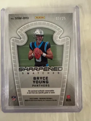 Bryce Young /25 RC Sharpened Swatches Obsidian 3 Color Patch back