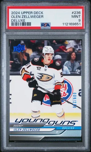 2024 UD Series One Olen Zellweger Young Guns /250 PSA 9 front
