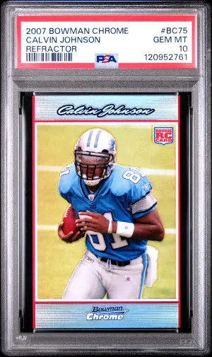 2007 Bowman Chrome Calvin Johnson Refractor front