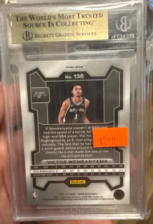 2023-24 Prizm Victor Wembanyama Cracked Ice BGS 9.5 back