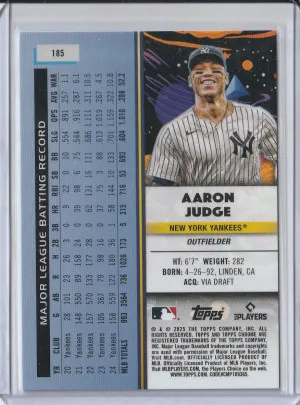 2025 Topps Chrome Cosmic Aaron Judge back