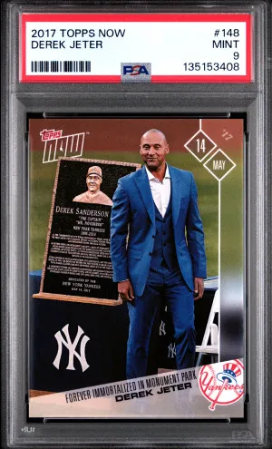 2017 Topps Now Derek Jeter PSA 9 front