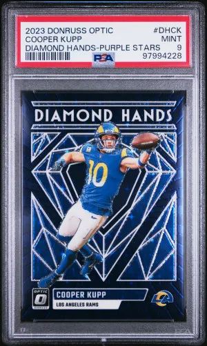 2023 Panini Donruss Optic Diamond Hands Cooper Kupp Diamond Hands-Purple Stars /25 front