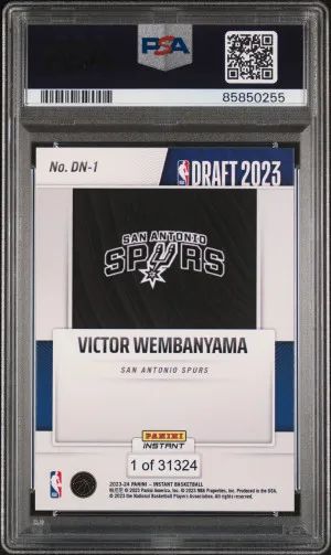 2023 Panini Instant Draft Night Victor Wembanyama PSA Gem Mint 10 back
