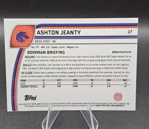 2024 Bowman University Chrome - Ashton Jeanty #17 Green Shimmer Refractor /99 back