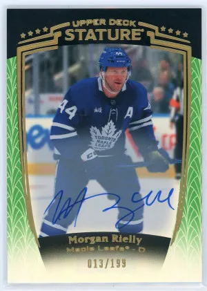 2024-25 Upper Deck Stature Morgan Rielly Autograph Green 13/199 front