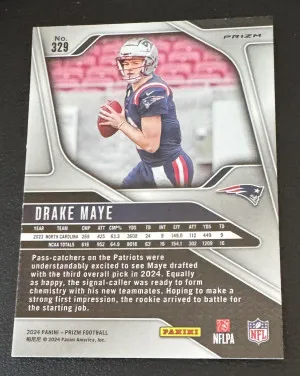 2024 Panini Prizm - Drake Maye #329 Silver Prizm (RC) back