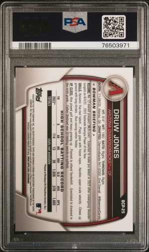Druw Jones 2023 Bowman Sapphire Chrome #BCP-25 PSA 9 back