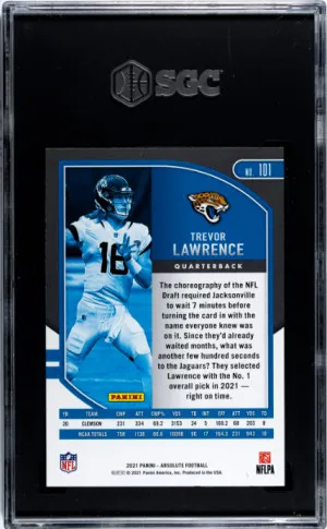2021 Panini Absolute Trevor Lawrence SGC 9.5 back