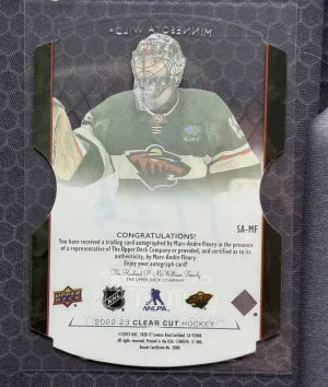 22-23 UD Clear Cut Hockey Marc Andre Fluery /99 back