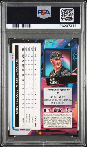 2024 Topps Chrome Cosmic Paul Skenes PSA 10 Rookie back