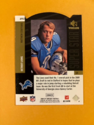 2009 SP Threads Matthew Stafford RC back