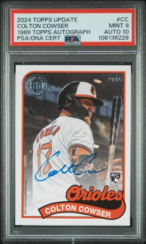 2024 Topps Update 1989 Topps Baseball Autographs Colton Cowser PSA 9 Auto 10 front