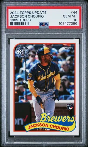 2024 Topps Update 1989 Topps Baseball Jackson Chourio PSA 10 front
