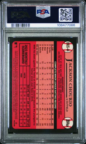 2024 Topps Update 1989 Topps Baseball Jackson Chourio PSA 10 back