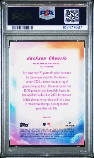 2024 Topps Update Mystical Jackson Chourio PSA 9 back