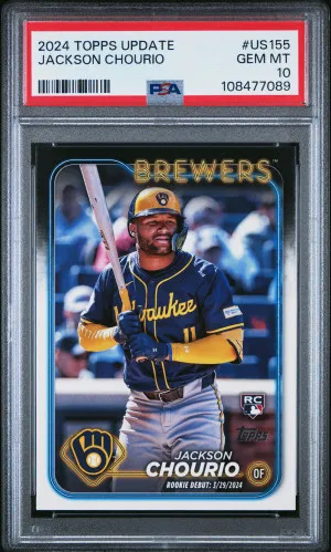 2024 Topps Update Rookie Jackson Chourio PSA 10 front