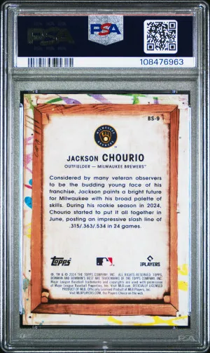 2024 Bowman's Best Showpieces Mini Diamond Refractor Jackson Chourio PSA 10 back