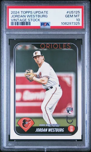 2024 Topps Update Vintage Stock 63/99 Jordan Westburg PSA 10 front