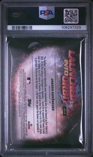 2024 Topps Chrome Cosmic Launched Into Orbit Jasson Dominguez PSA 9 back