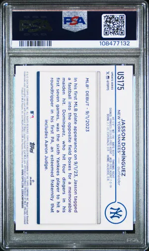 2024 Topps Update Jasson Dominguez PSA 10 back