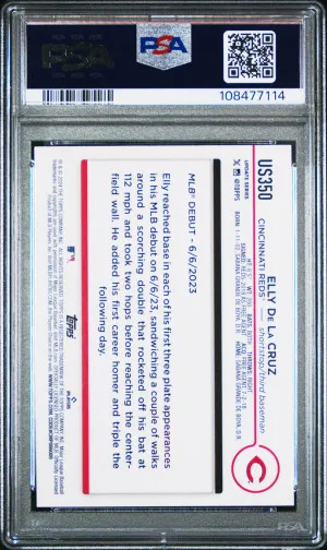 2024 Topps Update Elly De La Cruz PSA 9 back