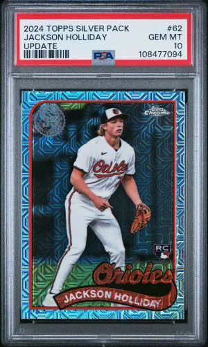 2024 Topps Update Silver Pack 1989 Chrome Promo Jackson Holliday PSA 10 front