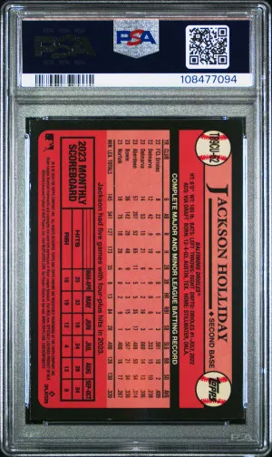 2024 Topps Update Silver Pack 1989 Chrome Promo Jackson Holliday PSA 10 back