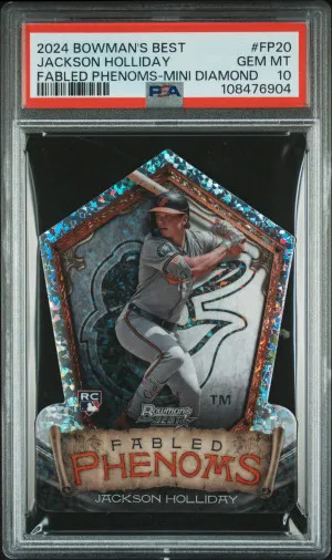 2024 Bowman's Best Fabled Phenoms Mini Diamond Refractor Jackson Holliday PSA 10 front