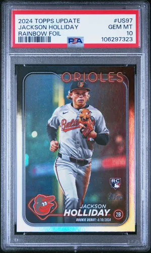 2024 Topps Update Rainbow Foil Rookie Debut Jackson Holliday PSA 10 front