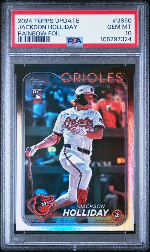 2024 Topps Update Rainbow Foil Rookie Jackson Holliday PSA 10 front