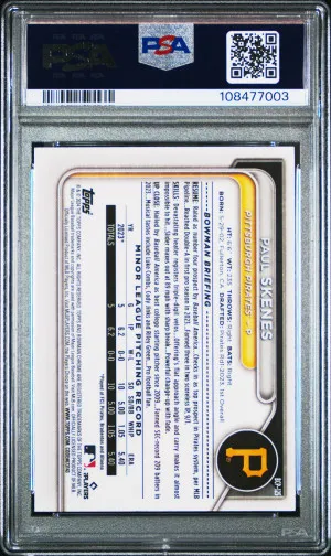2024 Bowman Chrome Prospects Paul Skenes PSA 9 back