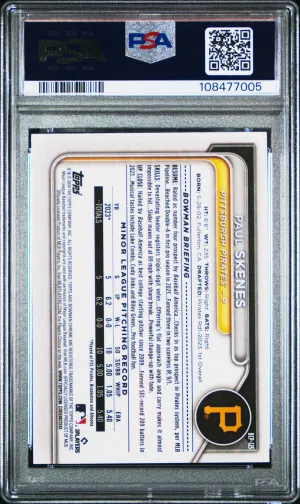 2024 Bowman Chrome Prospects Paul Skenes PSA 10 back