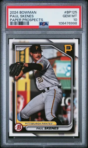 2024 Bowman Paper Prospects Paul Skenes PSA 10 front