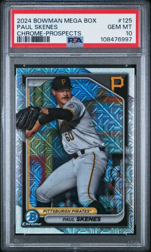 2024 Bowman Mega Box Chrome Prospects Paul Skenes PSA 10 front
