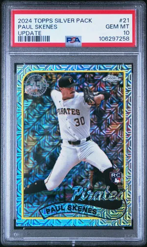 2024 Topps Update Silver Pack 1989 Chrome Promo Paul Skenes PSA 10 front