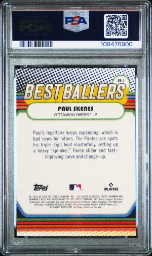 2024 Bowman's Best Best Ballers Paul Skenes PSA 10 back