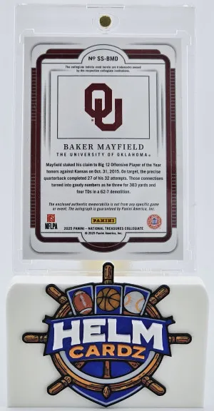 2025 National Treasures Baker Mayfield Platinum Patch Auto 1 OF 1 back