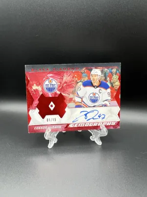 2024 UD BLACK DIAMOND #G-MD CONNOR MCDAVID GEMOGRAPHY AUTO front