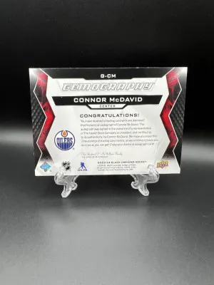 2024 UD BLACK DIAMOND #G-MD CONNOR MCDAVID GEMOGRAPHY AUTO back