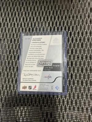 2008 Alex Ovechkin Triple Patch back
