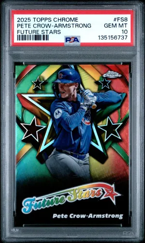 2025 Topps Chrome Future Stars Pete Crow-Armstrong PSA 10 front